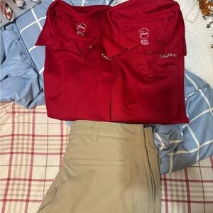 Women's Red Short Sleeve Polo Shirt